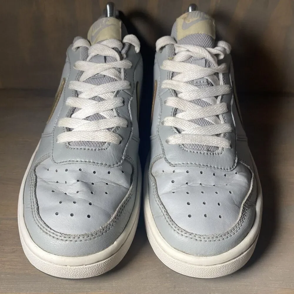 Nike Court Borough Low 2 Gray Sneakers Shoes BQ5448-013 Youth Kids 6Y Womens 7.5